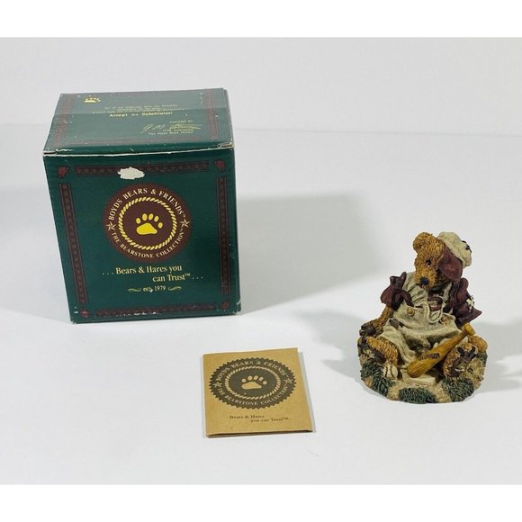 Boyds Bears Homer on the Plate Bearstone #2225 Baseball Pitcher Slugger New - Picture 1 of 11